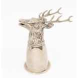 Gucci: An Italian silver plated stirrup cup cast in the form a Stag's Head, engraved Gucci and Italy