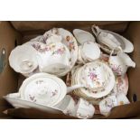A collection of Royal Crown Derby Posie pattern china and tea wares including Royal Doulton lady