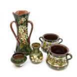 A collection of Alavale pottery ladybird pattern two handled bowls, a Tyg vase, Paul Wankzky, a