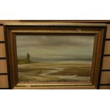 20th Century oil on board of Greenan Castle, by Halbert RMS