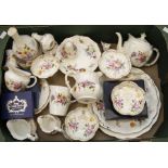 A collection of Royal Crown Derby Posie pattern china and tea wares, boxed and unboxed