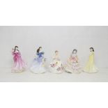 Five Royal Doulton ladies, two are boxed