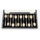 A set of twelve Art Deco style silver teaspoons spoons by Cooper Brothers, Sheffield, 1959, approx