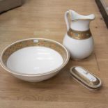 Minton jug and bowl with brush pot