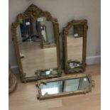 Gilt mid 20th Century three part dressing table mirror