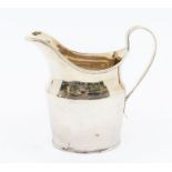 A George III large plain silver cream jug, hallmarked London, 1798, marks rubbed, 5.49 ozt