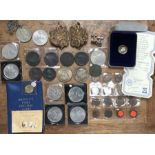 British Coin collection, includes 1935 crown & 1937 crown, Pobjoy Isle of Man proof £1 1978,  George