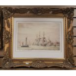 David C Bell, limited edition print, harbour scene, gilt framed, with certificate