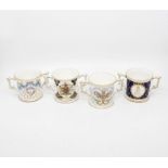 Four Royal Crown Derby loving cups, in boxes with certificates all good condition, no damage