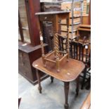 A collection of furniture, comprising three early 20th Century oak dining chairs, a pair of