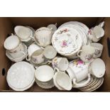 A collection of Derby Bloor Stevenson and Hancock, early 20th Century Posie Royal Crown Derby tea