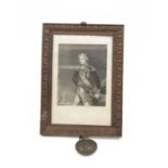 Framed etching of Nelson with belt buckle made from copper, off Nelsons flagship