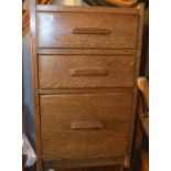 1930/40's oak desk pedestal with three drawer either side drop on top