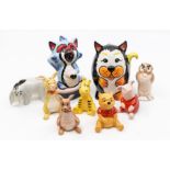 Lorna Bailey; two cats, together with Disney Winnie the Pooh, Beswick characters (1 box)
