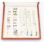 A collection of silver jewellery comprising silver and gem set jewellery, to include ruby,