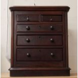 Mahogany apprentice chest, circa 1880