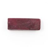 A piece of dyed rough ruby, weight approx 352.10carats, length approx 50mm x 21mm x 20mm, along with