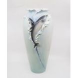 A large boxed Franz dolphin vase