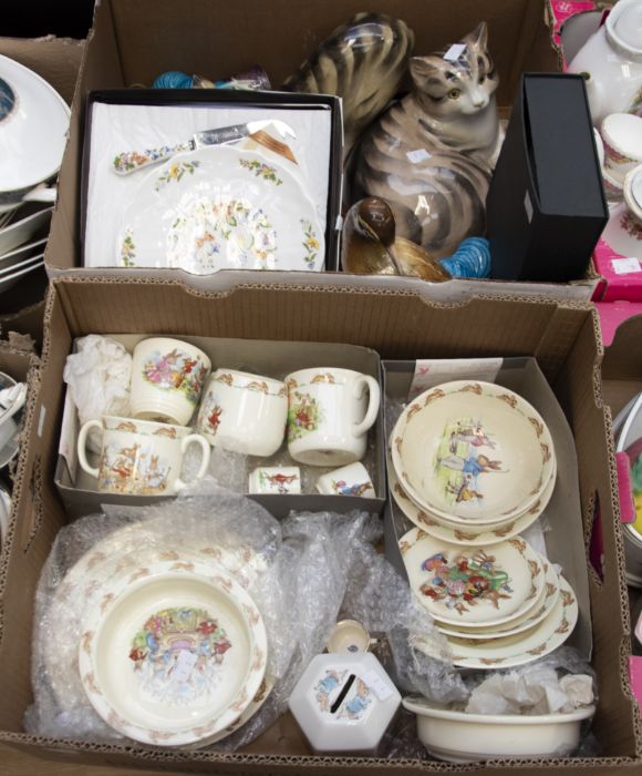 A collection of Royal Doulton early 20th Century and later Beatrix Potter nursery ware "Bunnykins"