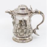 A George III silver converted beer flagon and cover, hallmarked to base by William & Robert Peaston,