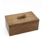 Robert Thompson Mouseman lidded trinket box, 18cm long, 11cm wide
