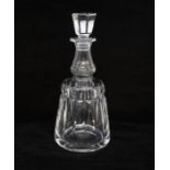 A St Louis cut glass decanter, factory mark to base