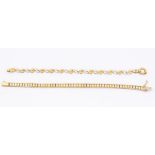 A 9k three colour gold flat link bracelet, length approx. 18.5cm,along with a two colour 9ct gold