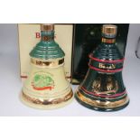 Two Bell's Decanters Christmas 1994 And Christmas 1998