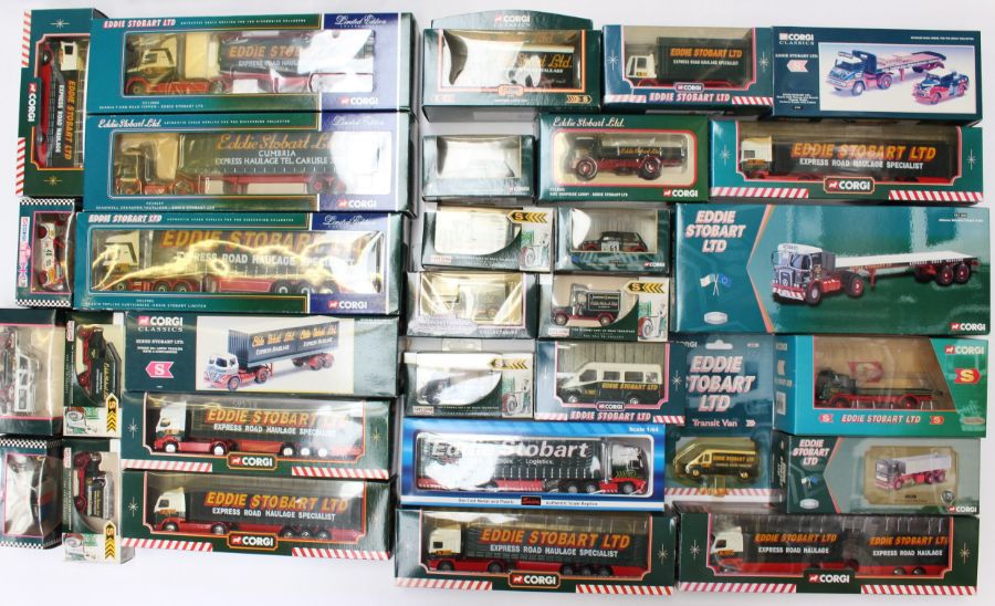 Corgi: A collection of assorted boxed Corgi Eddie Stobart vehicles, mostly appear to have never been