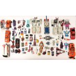 Transformers: A collection of assorted loose playworn vehicles, mostly Transformers, together with