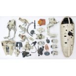 Star Wars: A collection of assorted loose, playworn Star Wars vehicle parts and others including: