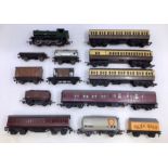 Railway: 00 Gauge railway to include Hornby three rail 0-6-2 LMS engine, two rail engine, various