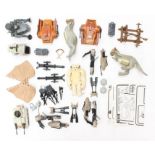 Star Wars: A collection of assorted loose Star Wars vehicle parts and vehicles to include: Tauntaun,