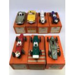 VIP Raceways: A collection of seven boxed VIP Raceways vehicles to comprise: Healey, R65, light blue