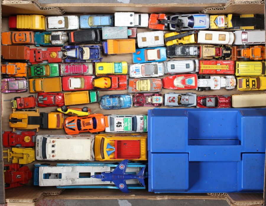 Diecast: A collection of assorted unboxed, playworn diecast vehicles to include: Corgi, Matchbox,