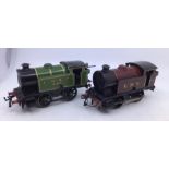 Railway: Hornby 0 gauge locomotives, coaches, rolling stock. 0-4-0 LNER loco in green, working (no