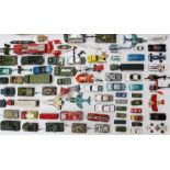 Diecast: A collection of assorted playworn diecast vehicles to include: Dinky, Corgi, Matchbox and