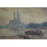 A 20th cent watercolour study "The Power station"