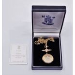 A Royal Mint classics half sovereign pendant in a 9ct mount, limited edition 2002, in box.