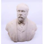 A 19cent carved marble bust, possibly Gladstone
