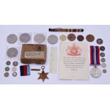 A collection of coins and medals