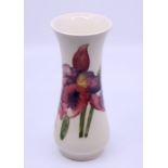 A Moorcroft white vase, H:18cm Condition: Good