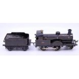 A fine quality early 20th cent German clockwork train engine and tender