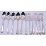 A collection of Austrian white metal  flatware, total gross 900g
