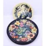 A large Moorcroft plate together with a similar plate , diameter: 35cm (L),  25cm (S) Condition:
