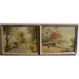 Topographical  interest A pair of 20th cent oil studies of Burma,
