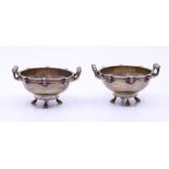 Arts and Crafts interest a pair of Silver bowls with planished finish