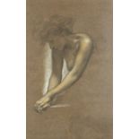Evelyn de Morgan (British, 1855-1919), half-length study of a female nude, pastel, approx 46cm x