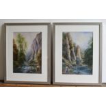 A pair of 19th cent watercolours Derbyshire interest