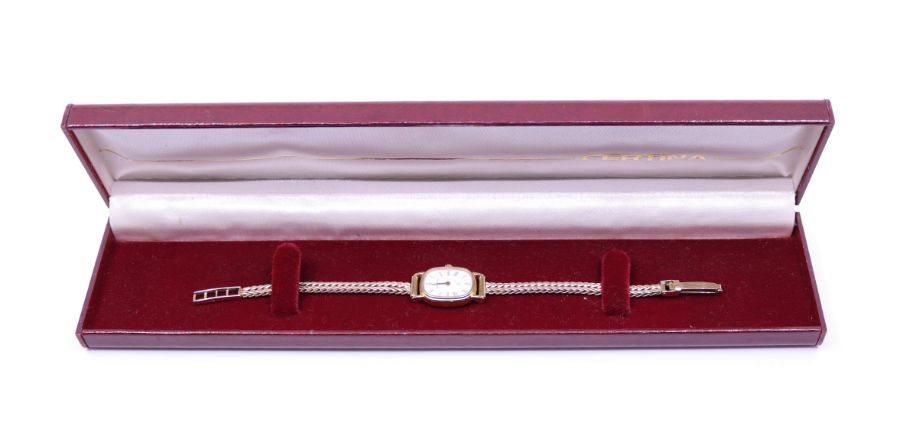 A 9ct gold ladies watch